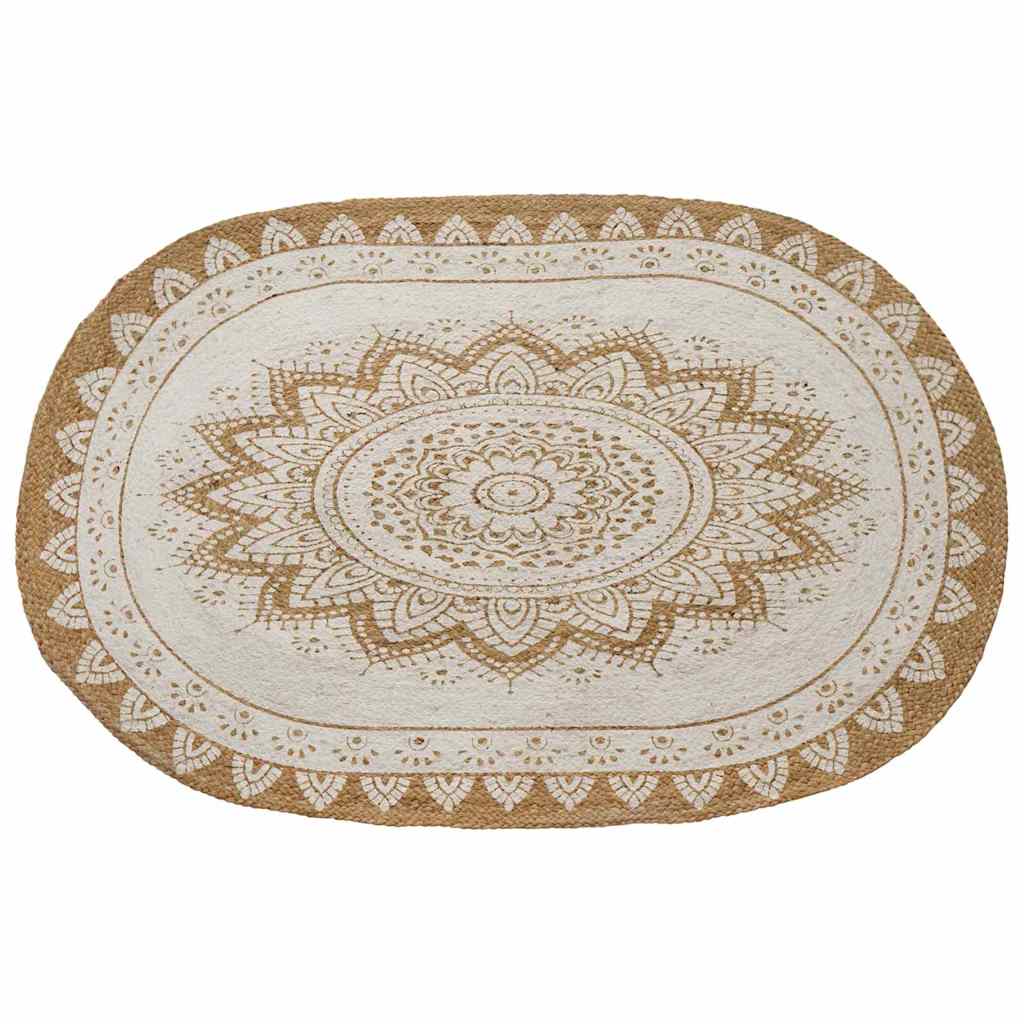 Vidaxx Juteteppich Blumen Natur 122 x 183 cm Jute