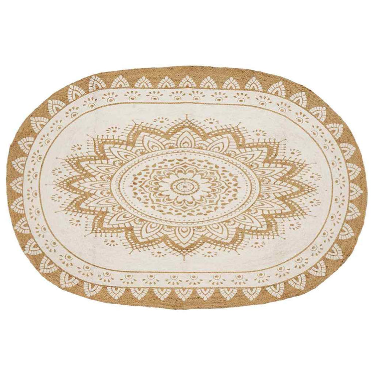 Vidaxx Juteteppich Blumen Natur 205 x 305 cm Jute