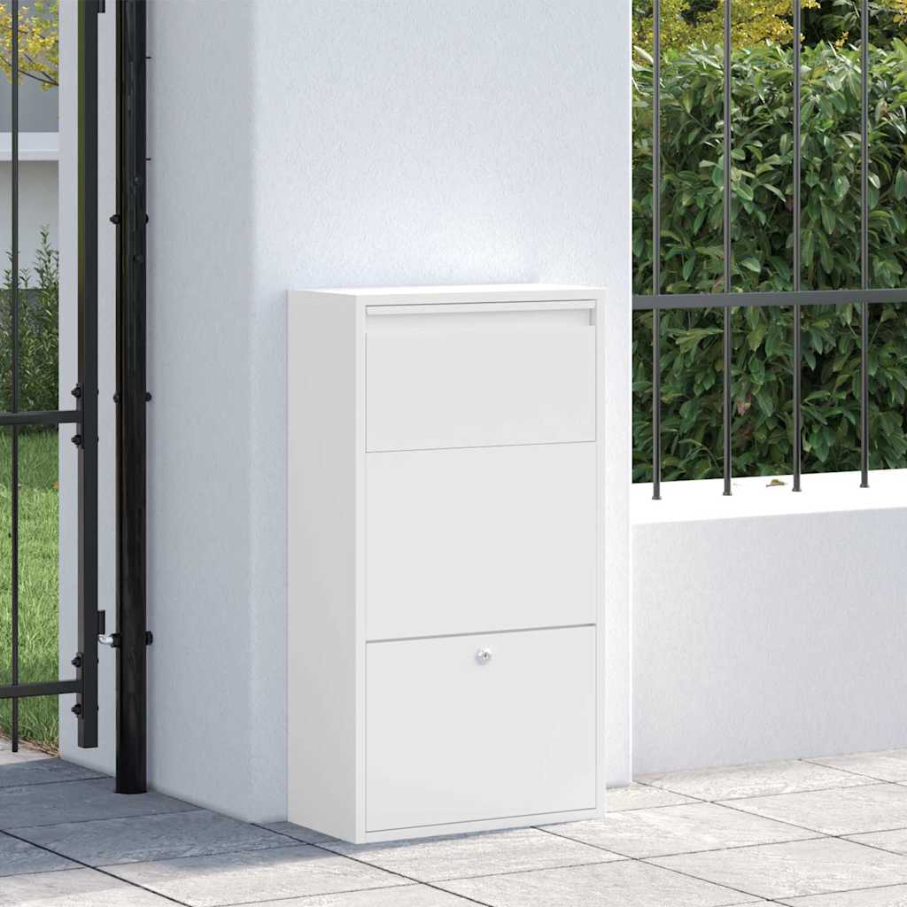 Vidaxx Paketeinsatzbox mit Aufbewahrung mit Schloss weiß 44 x 22 x 82 cm Stahl