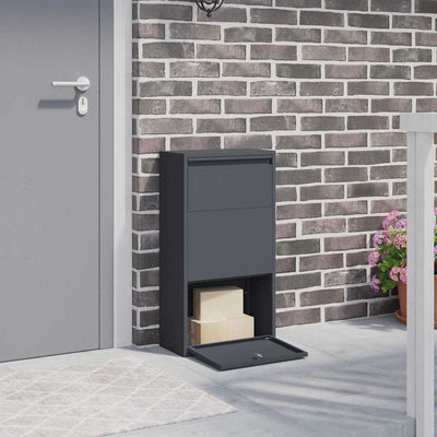 Vidaxl Paketeinsatzbox mit Aufbewahrung Anthrazit 44 x 22 x 82 cm Stahl