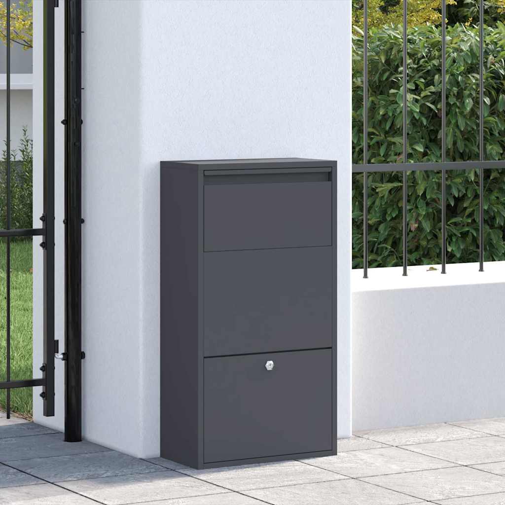 Vidaxl Paketeinsatzbox mit Aufbewahrung Anthrazit 44 x 22 x 82 cm Stahl