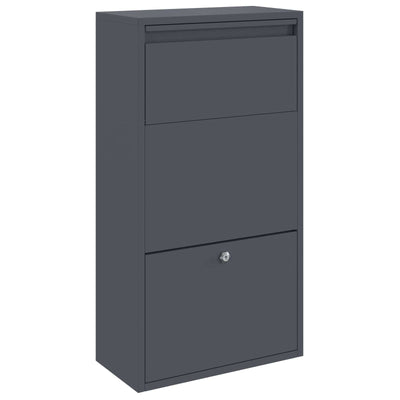 Vidaxl Paketeinsatzbox mit Aufbewahrung Anthrazit 44 x 22 x 82 cm Stahl