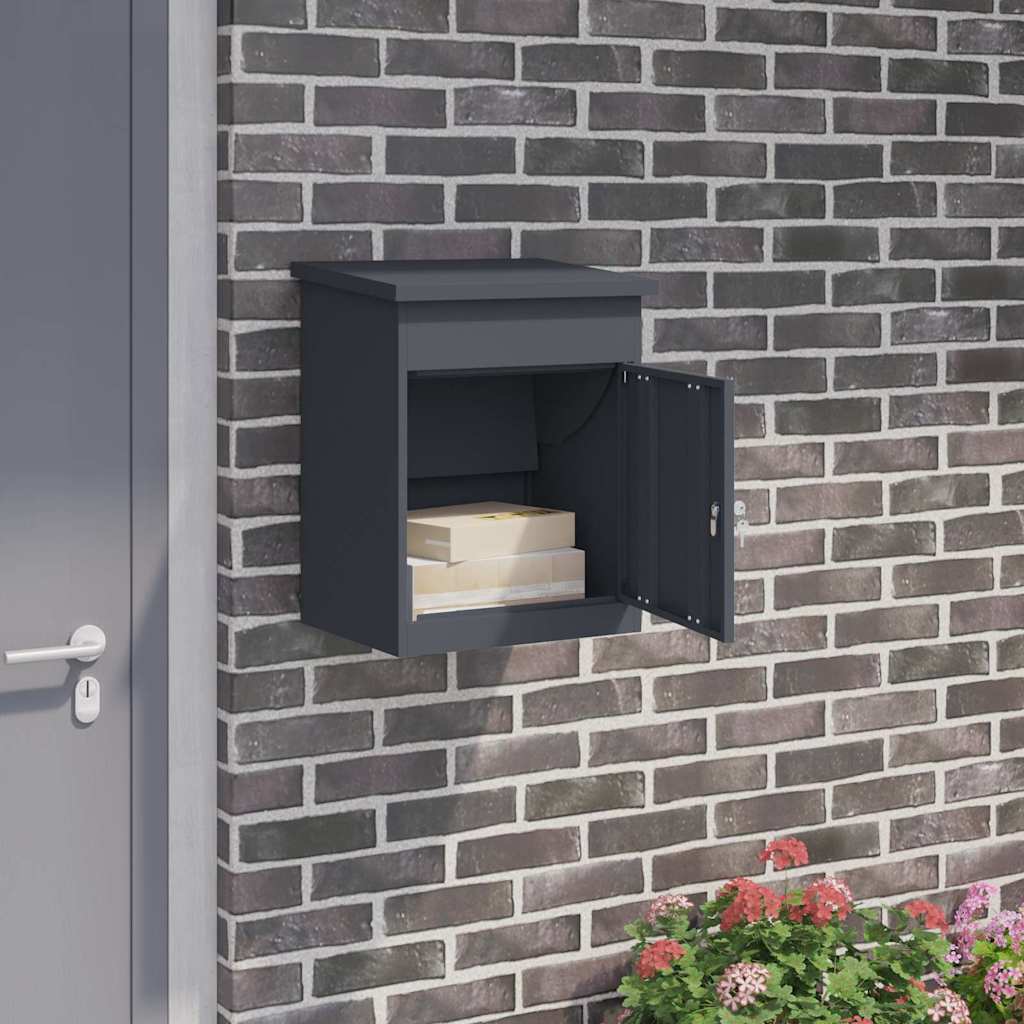 Vidaxx Paketeinsatzbox mit Aufbewahrung Anthrazit 47,5 x 38 x 59 cm Stahl