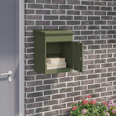 Vidaxx Paketeinsatzbox mit Aufbewahrung olivgrün 47,5 x 38 x 59 cm Stahl