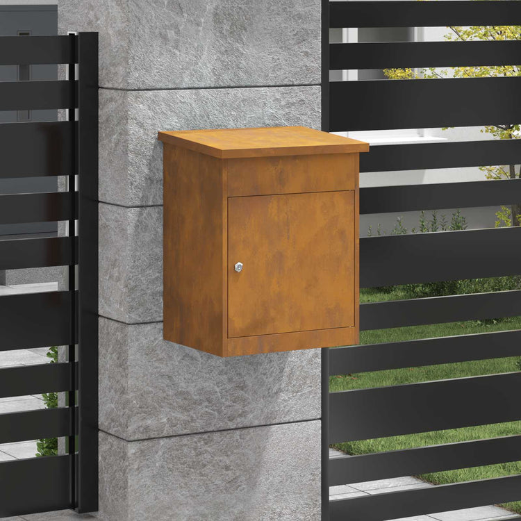 Vidaxl Paketbeilagebox rostig 47,5 x 38 x 59 cm Cortenstahl