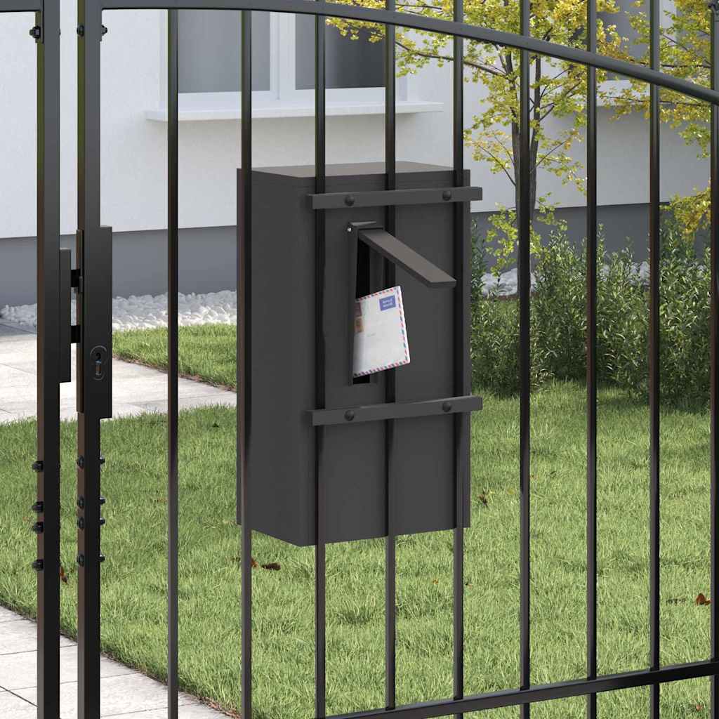 Vidaxx Briefkasten mit Aufbewahrung mit der Tür schwarz 30 x 20 x 55 cm Stahl