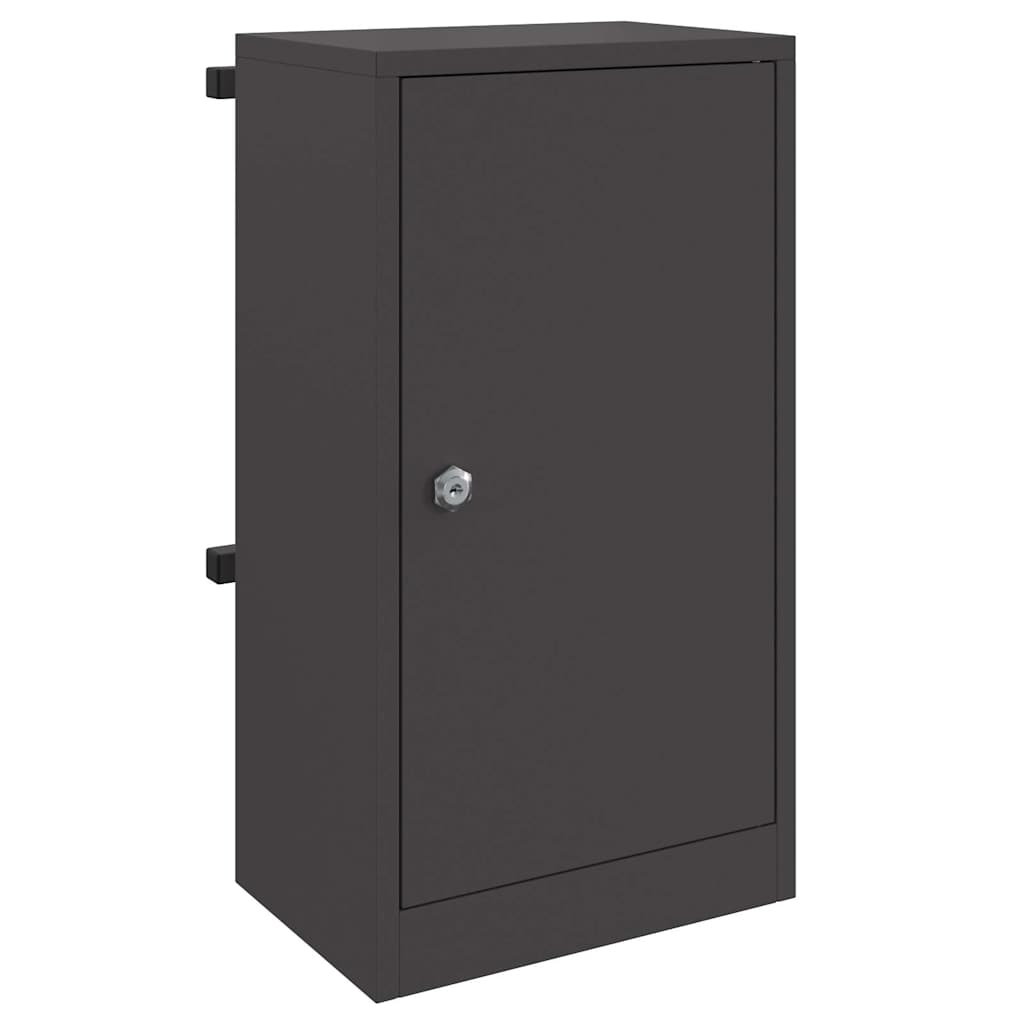 Vidaxx Briefkasten mit Aufbewahrung mit der Tür schwarz 30 x 20 x 55 cm Stahl