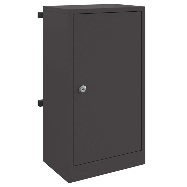 Vidaxx Briefkasten mit Aufbewahrung mit der Tür schwarz 30 x 20 x 55 cm Stahl