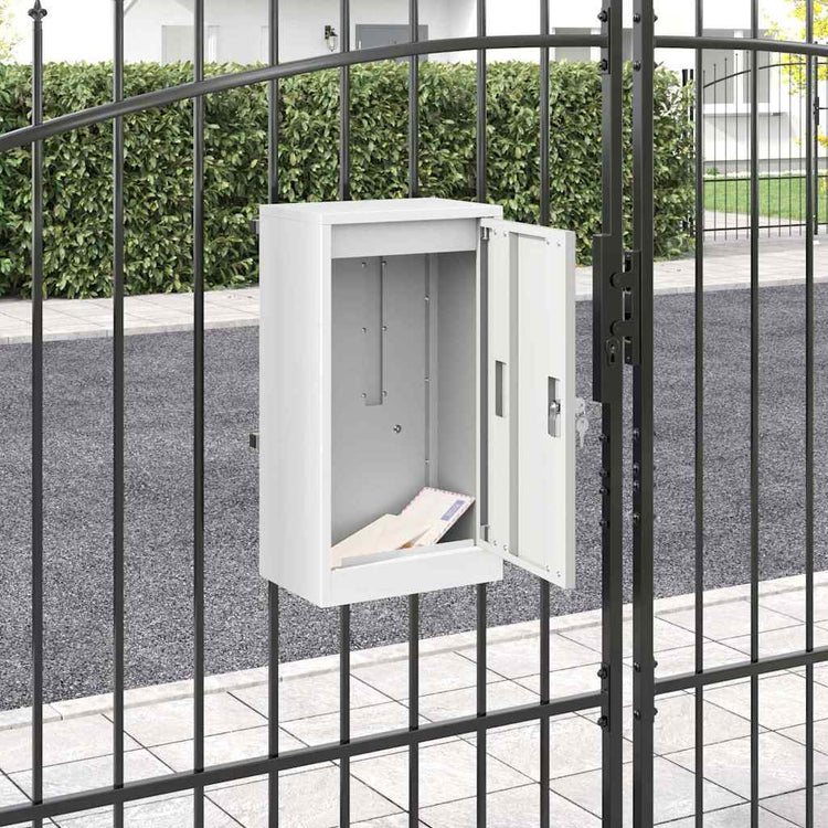 Vidaxx Briefkasten mit Aufbewahrung mit Tür weiß 30 x 20 x 55 cm aus Stahl