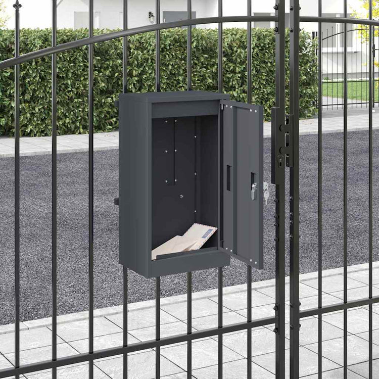 Vidaxx Briefkasten mit Aufbewahrung mit Schloss Anthrazit 30 x 20 x 55 cm Stahl