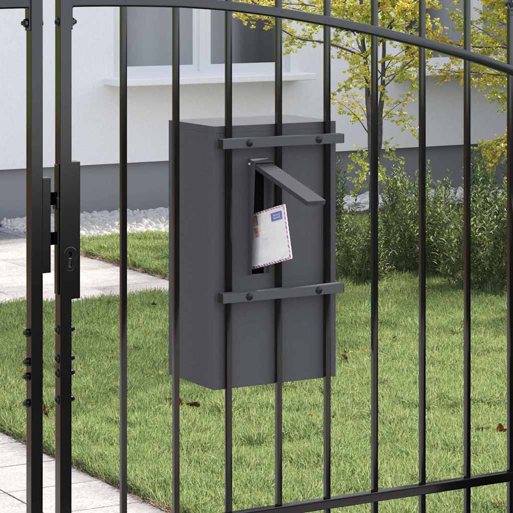Vidaxx Briefkasten mit Aufbewahrung mit Schloss Anthrazit 30 x 20 x 55 cm Stahl