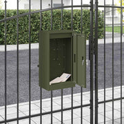 Vidaxx Briefkasten mit Aufbewahrung mit Schloss olivgrün 30 x 20 x 55 cm Stahl - afbeelding 1