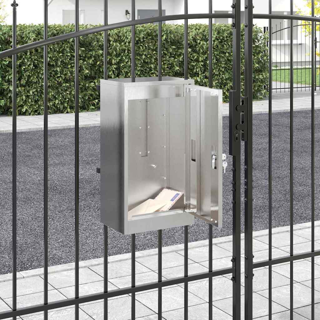 Vidaxx Briefkasten mit Aufbewahrung Silber 30 x 20 x 55 cm Edelstahl