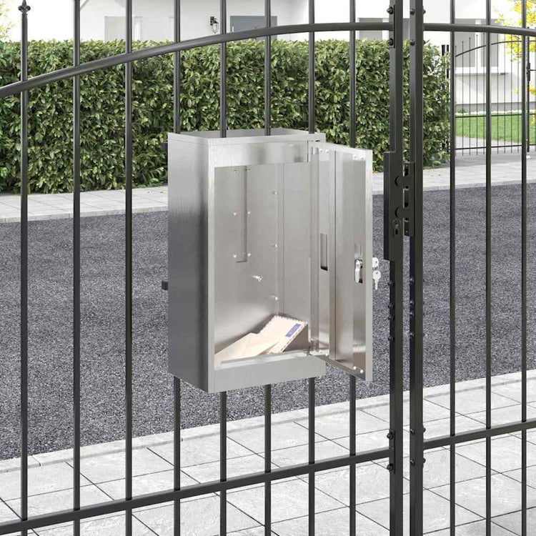 Vidaxx Briefkasten mit Aufbewahrung Silber 30 x 20 x 55 cm Edelstahl