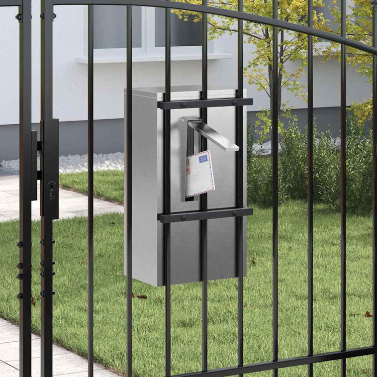 Vidaxx Briefkasten mit Aufbewahrung Silber 30 x 20 x 55 cm Edelstahl