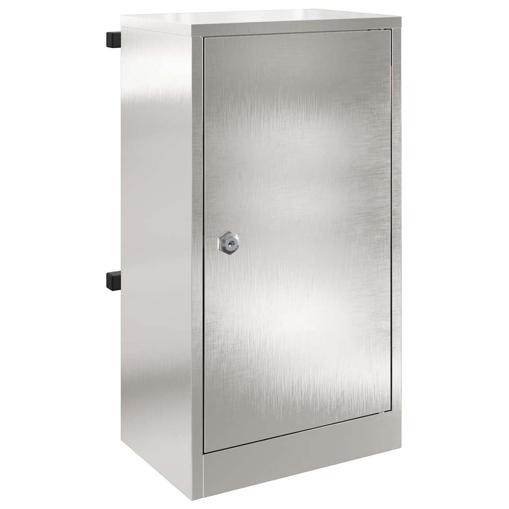 Vidaxx Briefkasten mit Aufbewahrung Silber 30 x 20 x 55 cm Edelstahl