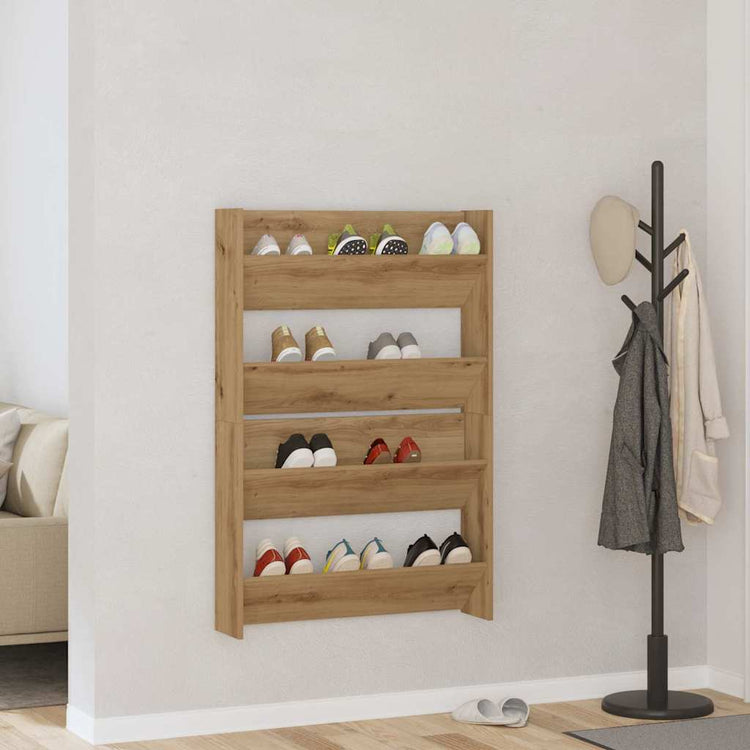 VidaXL Schuhschrank 2 Stk. Artisan Eiche 85 x 18 x 90 cm Holzwerkstoff