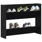 Vidaxx Schuhschrank mit Regal Eiche schwarz 85 x 18 x 90 cm lackiertes Holz - afbeelding 3