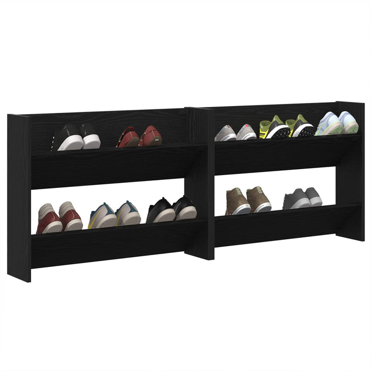 Vidaxx Schuhschrank 2 Stk. Schwarze Eiche 85 x 18 x 90 cm Holzwerkstoff