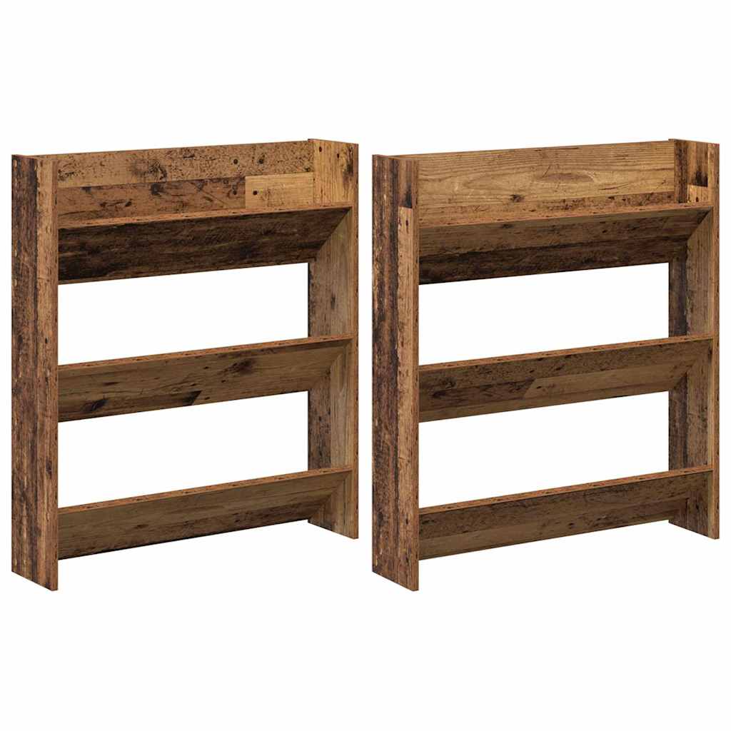 VidaXL Schuhschrank 2 Stk. Altholz 85 x 18 x 90 cm verarbeitetes Holz