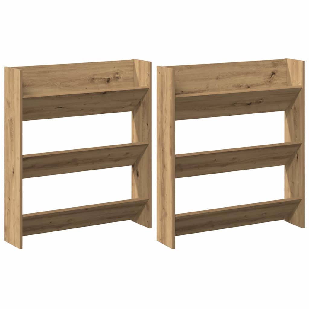 VidaXL Schuhschrank 2 Stk. Artisan Eiche 85 x 18 x 90 cm Holzwerkstoff