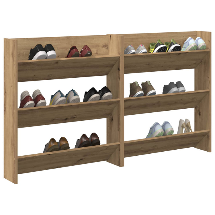 VidaXL Schuhschrank 2 Stk. Artisan Eiche 85 x 18 x 90 cm Holzwerkstoff