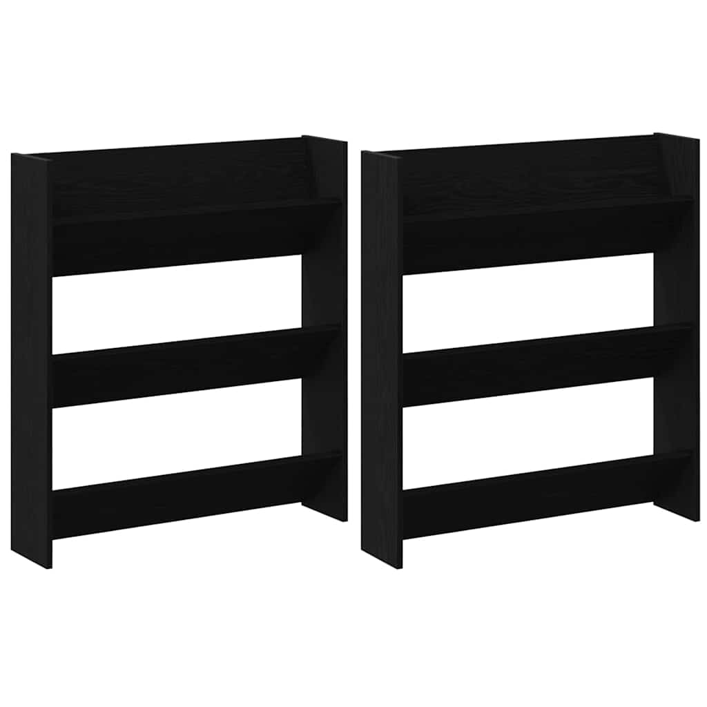 Vidaxx Schuhschrank 2 Stk. Schwarze Eiche 85 x 18 x 90 cm Holzwerkstoff