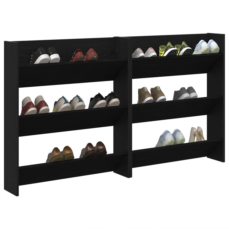 Vidaxx Schuhschrank 2 Stk. Schwarze Eiche 85 x 18 x 90 cm Holzwerkstoff