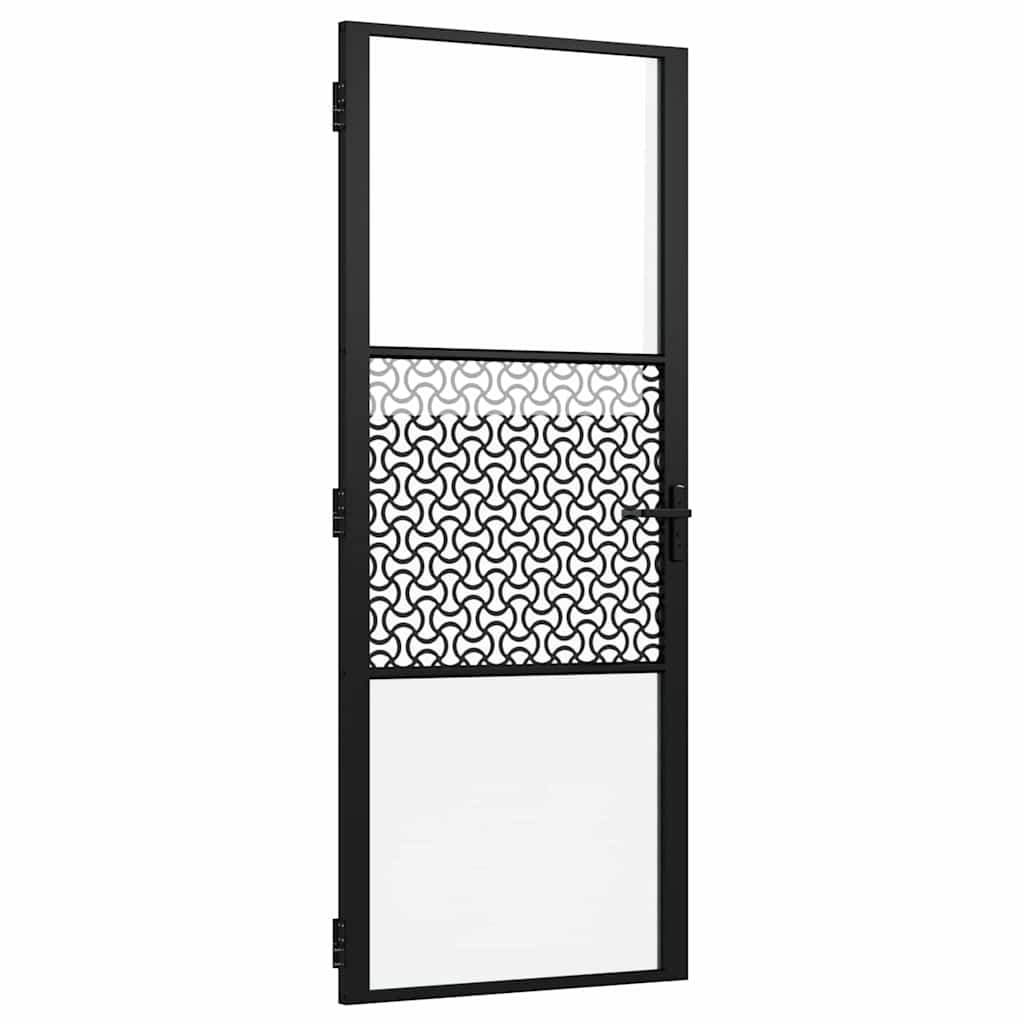 VidaXL Glastür Laubsägewerk Schwarz 76 x 3,5 x 201,5 cm Aluminium