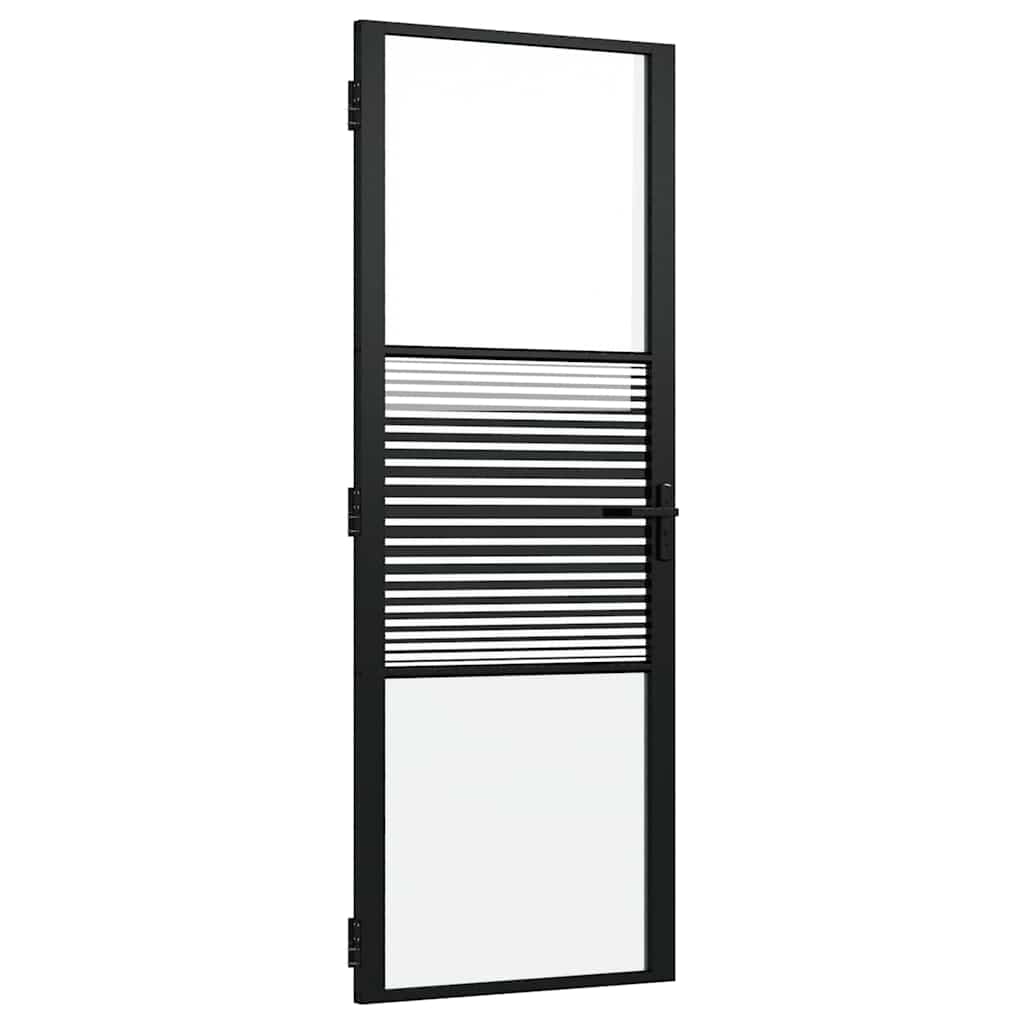 Vidaxx Glastür gestreift schwarz 76 x 3,5 x 201,5 cm Aluminium