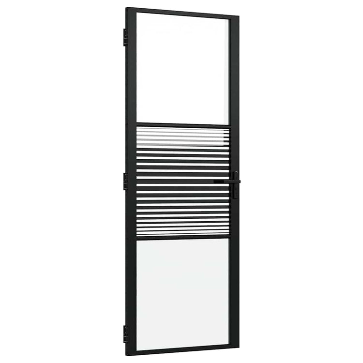 Vidaxx Glastür gestreift schwarz 76 x 3,5 x 201,5 cm Aluminium