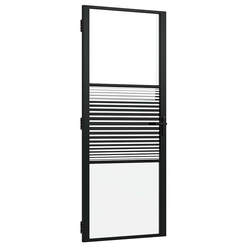 Vidaxx Glastür gestreift schwarz 76 x 3,5 x 201,5 cm Aluminium