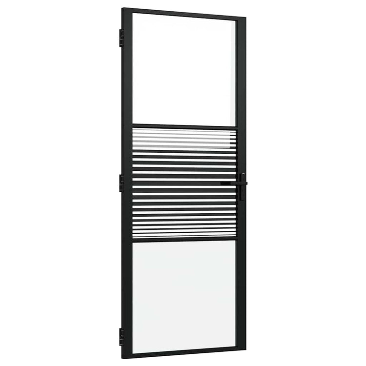 Vidaxx Glastür gestreift schwarz 76 x 3,5 x 201,5 cm Aluminium