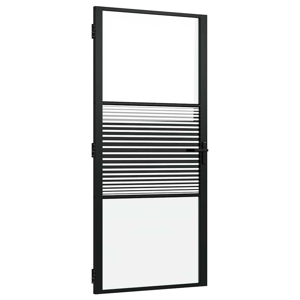 Vidaxx Glastür gestreift schwarz 76 x 3,5 x 201,5 cm Aluminium