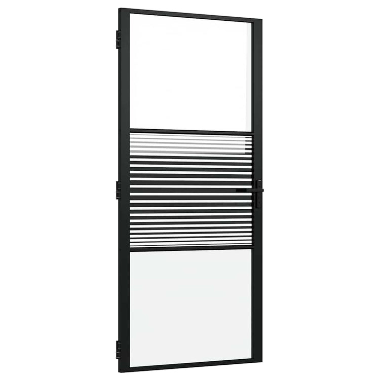 Vidaxx Glastür gestreift schwarz 76 x 3,5 x 201,5 cm Aluminium