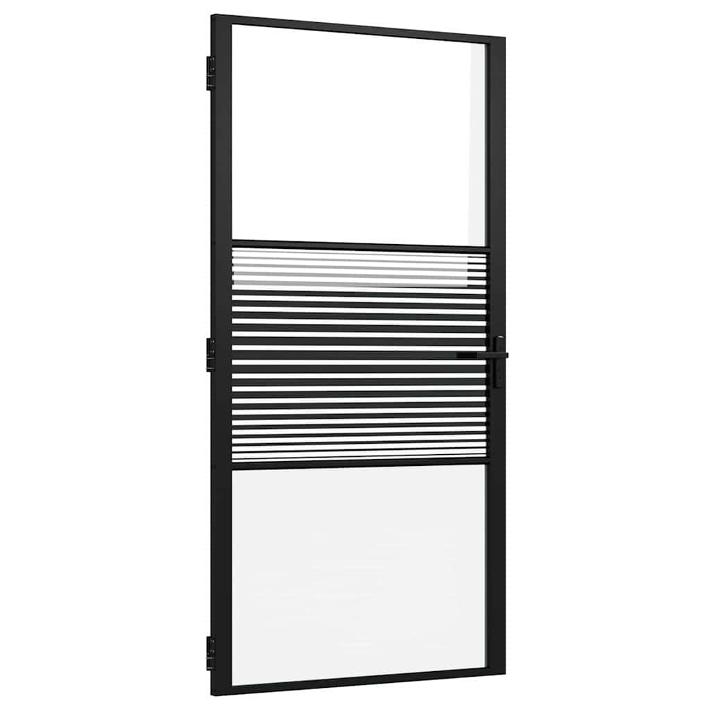 Vidaxx Glastür gestreift schwarz 76 x 3,5 x 201,5 cm Aluminium