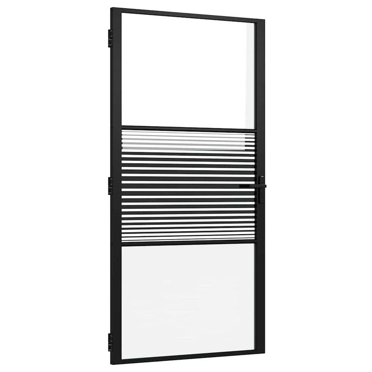 Vidaxx Glastür gestreift schwarz 76 x 3,5 x 201,5 cm Aluminium