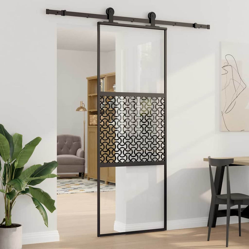 Vidaxx Glastür Durchbruch schwarz 90 x 2 x 205 cm Aluminium