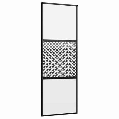 Vidaxx Glastür Durchbruch schwarz 90 x 2 x 205 cm Aluminium