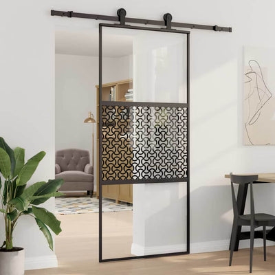 Vidaxx Glastür Durchbruch schwarz 90 x 2 x 205 cm Aluminium