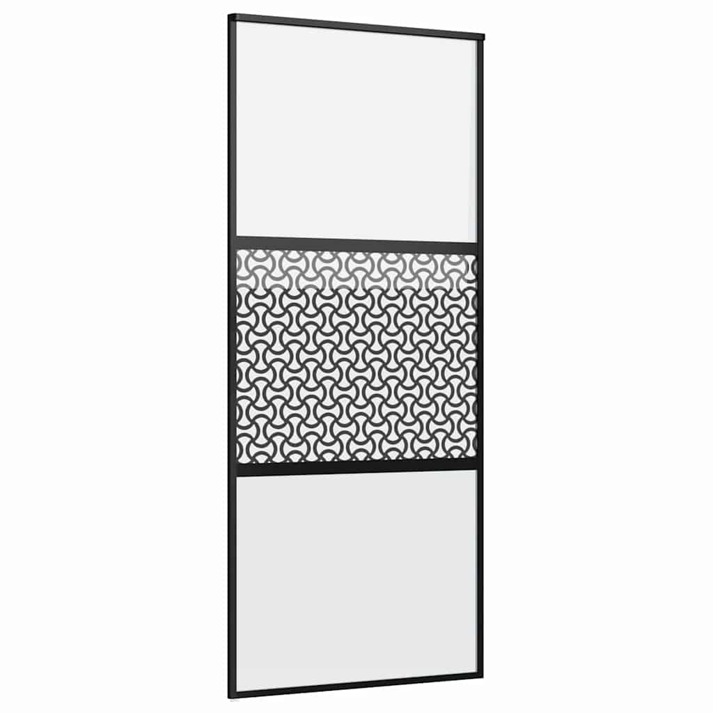 Vidaxx Glastür Durchbruch schwarz 90 x 2 x 205 cm Aluminium