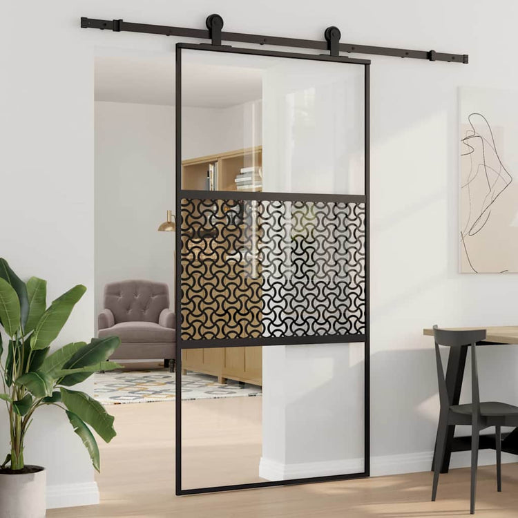 Vidaxx Glastür Durchbruch schwarz 90 x 2 x 205 cm Aluminium