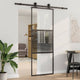 Vidaxx Glastür gestreift schwarz 90 x 2 x 205 cm Aluminium