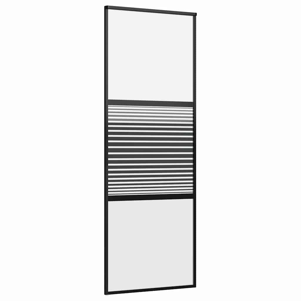 Vidaxx Glastür gestreift schwarz 90 x 2 x 205 cm Aluminium