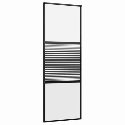 Vidaxx Glastür gestreift schwarz 90 x 2 x 205 cm Aluminium