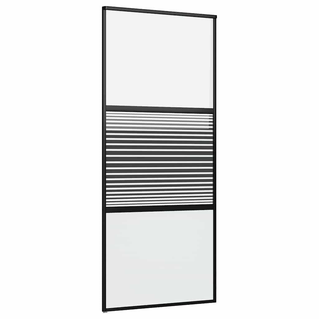 Vidaxx Glastür gestreift schwarz 90 x 2 x 205 cm Aluminium