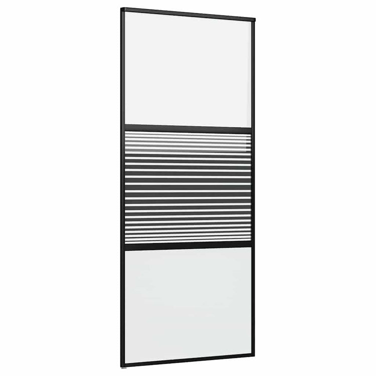 Vidaxx Glastür gestreift schwarz 90 x 2 x 205 cm Aluminium