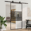 Vidaxx Glastür gestreift schwarz 90 x 2 x 205 cm Aluminium