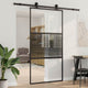 Vidaxx Glastür gestreift schwarz 90 x 2 x 205 cm Aluminium