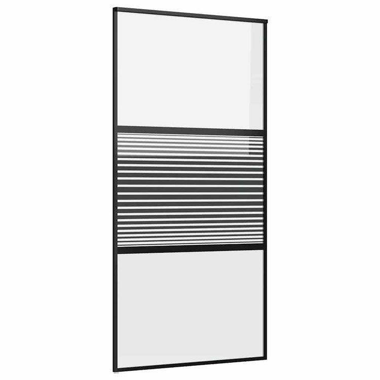 Vidaxx Glastür gestreift schwarz 90 x 2 x 205 cm Aluminium